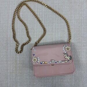 Doe A Dear Pink Embellished Mini Crossbody Bag Chain Strap Girl's Purse